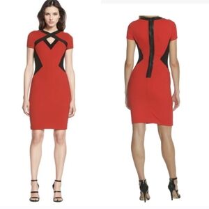 FOCUS by Shani — Ponte Knit Keyhole Dress in Red Regular price$336.00